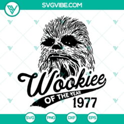 Chewbacca Wookiee 1977 SVG Download for Star Wars Movies - VG PNG DXF EPS, ideal for crafting projects and fans.