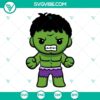Chibi Hulk SVG images featuring themed graphics of The Incredible Hulk for download.