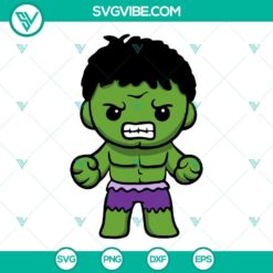 Chibi Hulk SVG images featuring themed graphics of The Incredible Hulk for download.