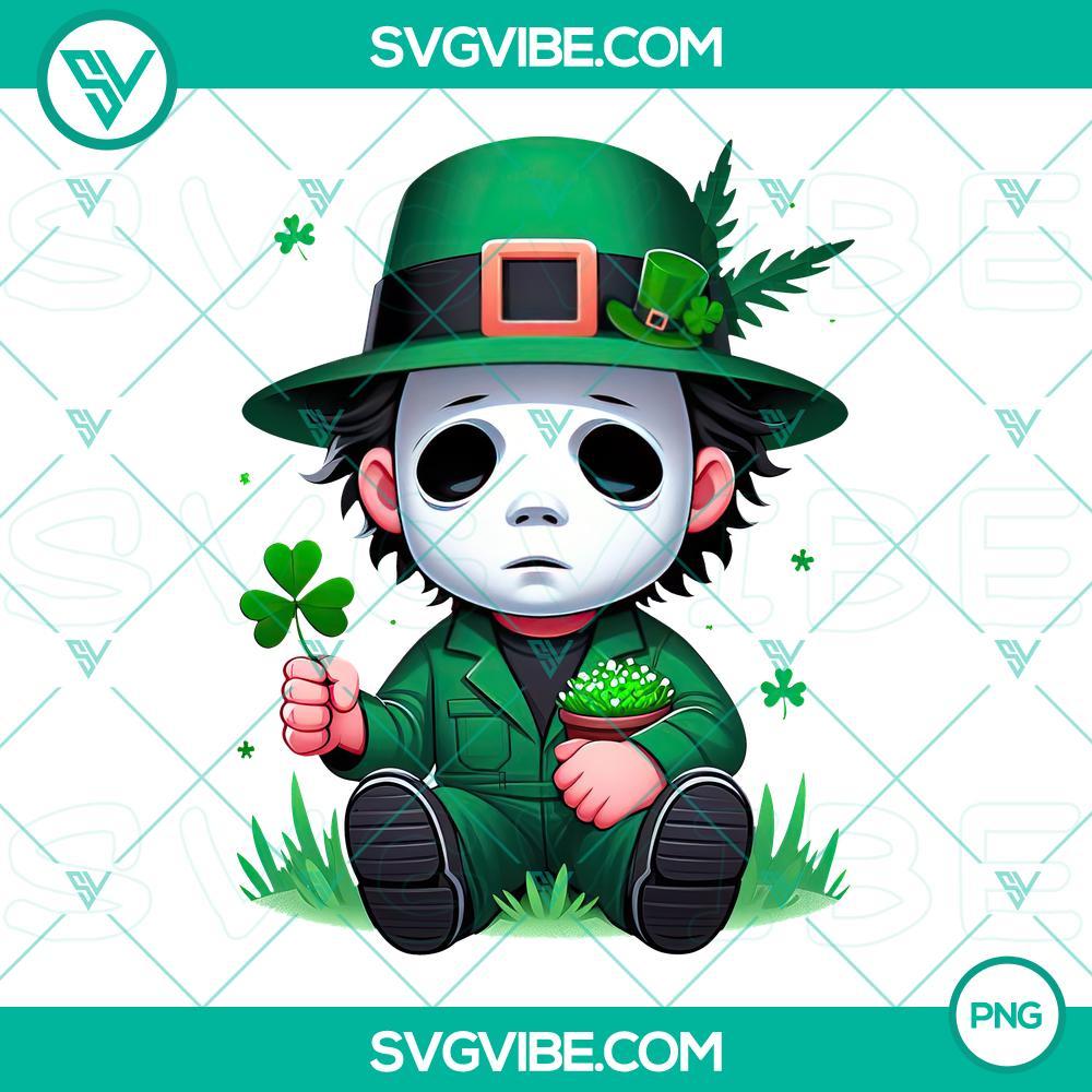 Chibi Michael Myers PNG Images, Chibi Horror Character PNG Images, St Patricks Day PNG Download Chibi Michael Myers and horror character PNG images for St Patrick's Day download, cute and spooky illustrations.