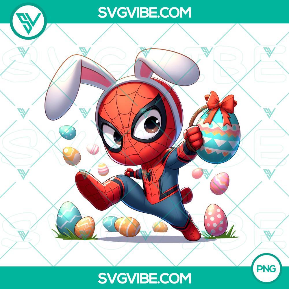 Chibi Spider Man Easter Bunny PNG Files, Happy Easter Eggs PNG Image, Hero Easter PNG Image Chibi Spider Man Easter Bunny, Happy Easter Eggs, and Hero Easter PNG files for Easter celebrations.
