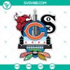 Chicago sports teams SVG images featuring Bears football and Blackhawks ice logos. Perfect for fan merchandise.