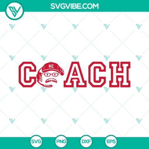 Andy Reid Chiefs Coach SVG design with PNG, DXF, EPS files. High-quality Coach Reid SVG images for crafting projects.