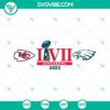Chiefs Eagles Super Bowl 2023 SVG files featuring Kansas City Chiefs graphics for digital crafting projects.