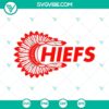 Chiefs football themed Native American hat SVG design, KC Chiefs SVG files with vibrant colors and intricate details.