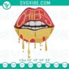 Football lips embroidery pattern for Chiefs fans, machine-ready file.