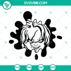 Creepy Child’s Play Chucky SVG images with blood effect for Cricut in PNG DXF EPS format.