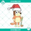 Chilli Heeler wearing Santa hat from Bluey Christmas PNG file, ideal for downloads.