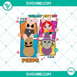 Chillin With My Peeps horror PNG features Nightmare Before Christmas Easter theme, perfect for spooky digital projects.
