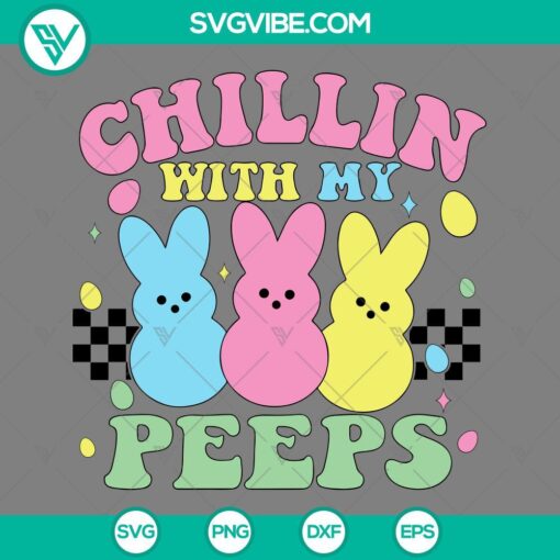 Bunny Peeps Easter SVG featuring cute bunny designs, perfect for spring crafts. Download as PNG, DXF, EPS.