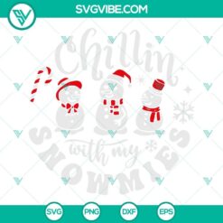 Chillin With My Snowmies SVG Download: Festive snowman Christmas SVG image in PNG and DXF formats.