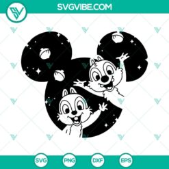 Chip and Dale SVG with Disney Ears and Rescue Rangers theme for crafting projects, Disney fan art.