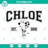 Chloe Bluey SVG file featuring Bluey cartoon characters with "Bluey EST 2018" text, ideal for digital download.