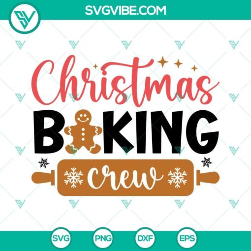 Christmas Baking Crew SVG images PNG DXF EPS Cut Files for Cricut, featuring festive baking designs perfect for holiday crafts.