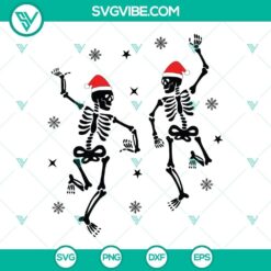 Christmas dancing skeleton SVG with PNG and DXF files for festive holiday crafting projects.