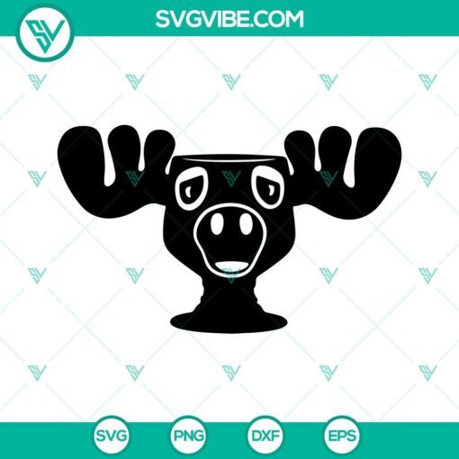 National Lampoon's Christmas Vacation Moose Mug SVG with Eggnog design, festive SVG and PNG files for Christmas crafts and projects.