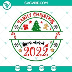 Christmas Family Shirt SVG with "Family Christmas 2022" design for download, festive holiday apparel.