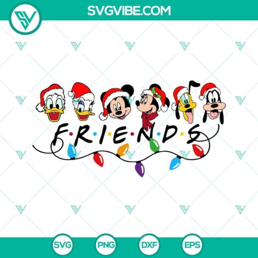 Disney Christmas SVG file featuring festive friends together, Best Day Ever design for download.