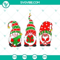 Cheerful Santa and Christmas gnome SVG images for holiday crafts, Merry Christmas design with festive theme.
