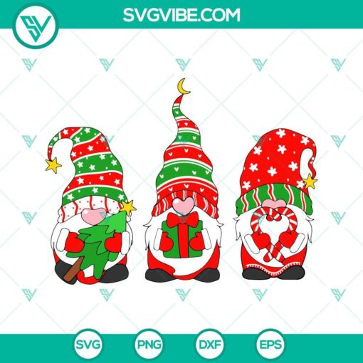 Cheerful Santa and Christmas gnome SVG images for holiday crafts, Merry Christmas design with festive theme.