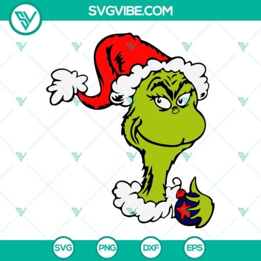 Christmas Grinch SVG File Bundle, Grinch Santa Hat SVG Images, Cindy Lou Who 1