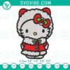Christmas Hello Kitty embroidery file with festive design. Ideal for holiday crafts or gifts.