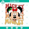 Christmas Mickey Mouse with Santa Hat SVG featuring Mickey Mouse face and "Disney Mickey Merry" text. Ideal for Disney fans.