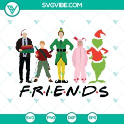 Christmas movie friends SVG download featuring festive holiday characters watching movies together. Great for crafting and holiday projects.