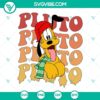 Christmas Pluto with Santa hat SVG featuring Disney's Pluto with "Merry Christmas" text, festive holiday design. Perfect for crafts.