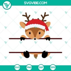 Christmas Reindeer Monogram SVG Files, Reindeer Split Bundle SVG Image PNG 2