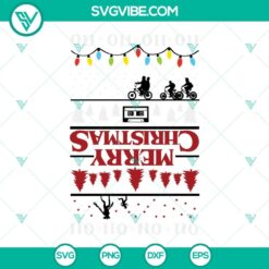 Christmas Stranger Things SVG with The Upside Down design, perfect for holiday crafts like shirts and decor.