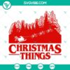 Stranger Things themed Christmas SVG files with PNG, DXF, and EPS formats for download. Ideal for holiday craft projects.