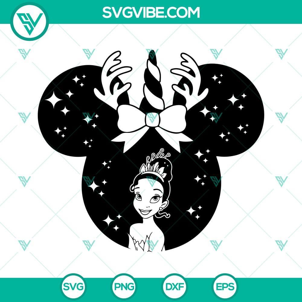 christmas-tiana-svg-tiana-princess-mouse-head-christmas-svg-png-dxf-eps-cut-files-5-mockup.jpg Disney Christmas Tiana Princess SVG featuring festive mouse head design in PNG format, perfect for holiday crafts and projects.
