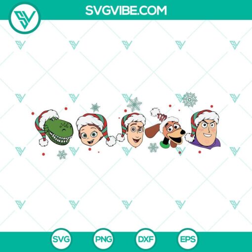 Christmas Toy Story themed SVG download with a Merry Christmas message, perfect for family vacation designs.