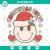 Happy Smiley Face Santa Hat SVG image perfect for Christmas crafting with SVG, PNG, DXF, and EPS cut files.