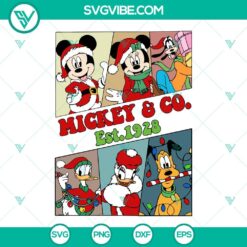Vintage Christmas Mickey and Company SVG file with festive holiday designs perfect for family projects.