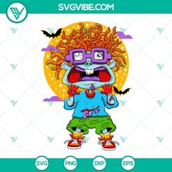 Chuckie Finster Zombie from Rugrats Halloween SVG with spooky design, ideal for Halloween decor, costumes, and crafts.