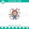 Chucky Easter embroidery file featuring a scary holiday design pattern for crafts, with bunny ears and a playful yet eerie touch.