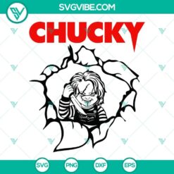 Chucky SVG images inspired by Child’s Play horror movie, perfect for Halloween.