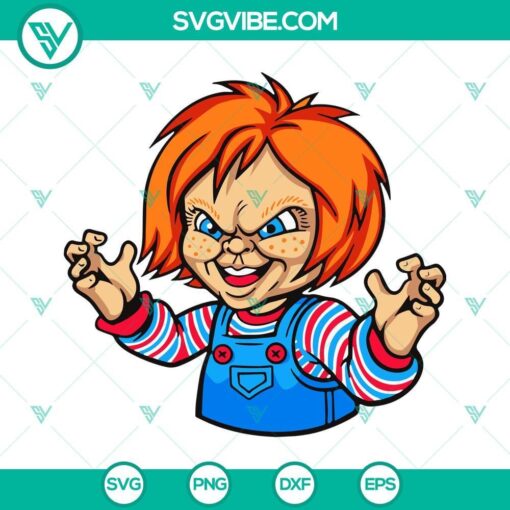 Chucky horror movie SVG for Halloween download, featuring iconic movie character in digital format.