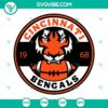 Cincinnati Bengals 1968 retro NFL team SVG file for digital download. Great for sports fans and Bengals football supporters.
