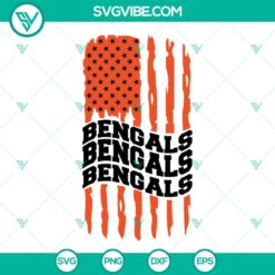 Cincinnati Bengals American Flag SVG Files, Bengals Football SVG Image PNG 2