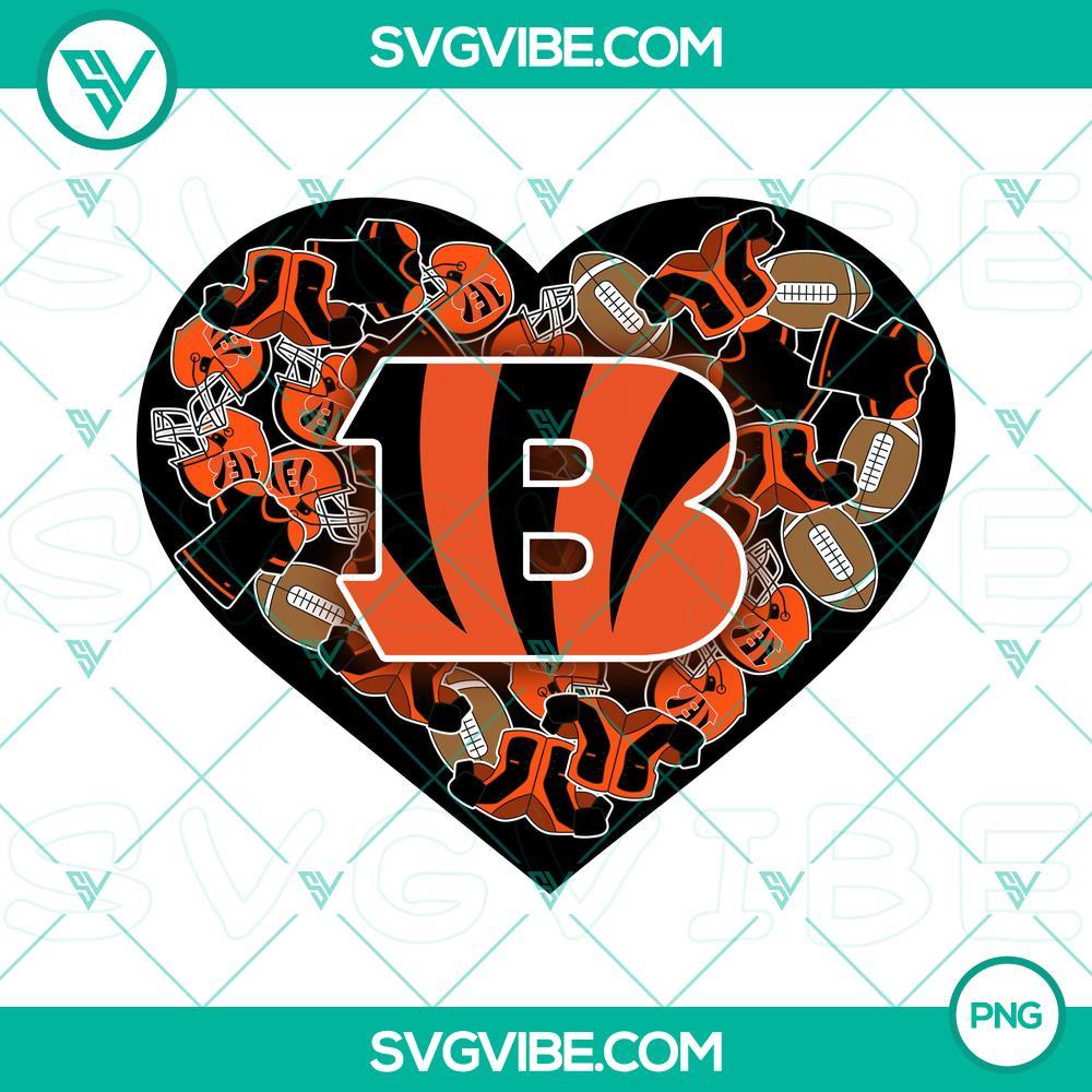 Cincinnati Bengals Heart Valentine PNG Files File Designs Cincinnati Bengals Heart Valentine PNG designs for digital use, perfect for fans.