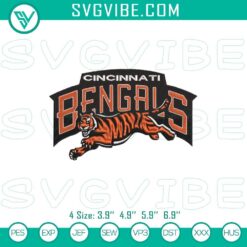 Cincinnati Bengals tiger NFL machine embroidery design file, ideal for sports fans' projects.