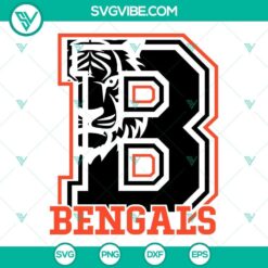 Cincinnati Bengals Tiger Face logo SVG file for download in PNG, DXF, and EPS formats, perfect for crafts and fan projects.