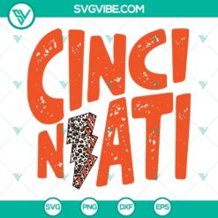 Cincinnati Bengals leopard lightning bolt SVG file with clear background, perfect for craft projects and merchandise.