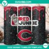 Cincinnati Reds Dunkie Junkie Glitter 20oz Tumbler Wrap PNG File with team logo and sparkling design for baseball fans.