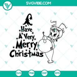Cindy Lou Who Christmas SVG images for download in DXF EPS PNG format for a festive holiday project.