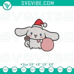 Cinnamoroll Merry Christmas Embroidery File, Xmas Cinnamoroll Design
