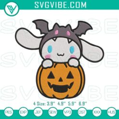 Cinnamoroll pumpkin Halloween embroidery design for machines - adorable and festive file for crafting.